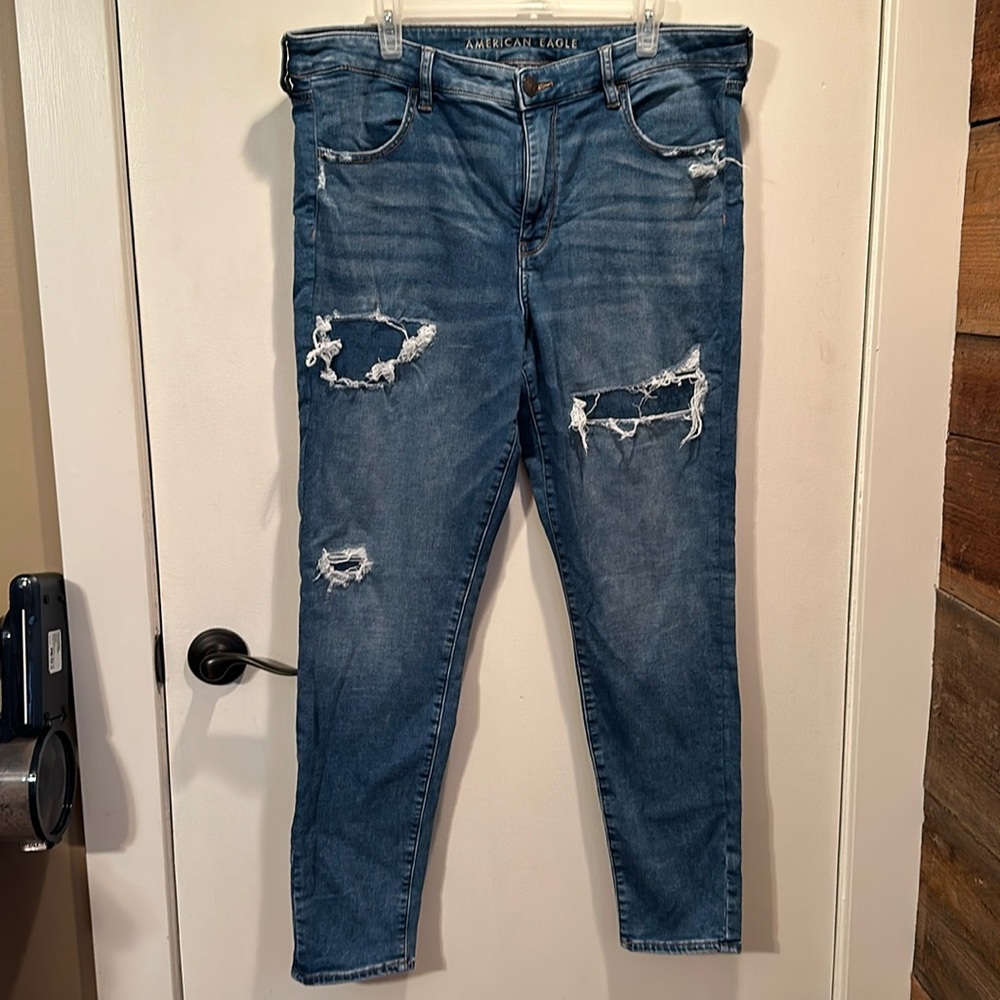 American Eagle Next Level Stretch Distressed Denim Long Inseam